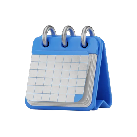 3d cartoon calendar clipart for planning events and daily schedules PNG