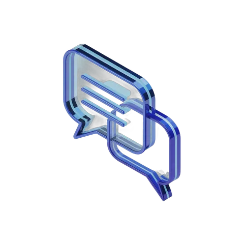 3d cartoon chat bubble icon with speech lines for messaging apps and social media graphics PNG