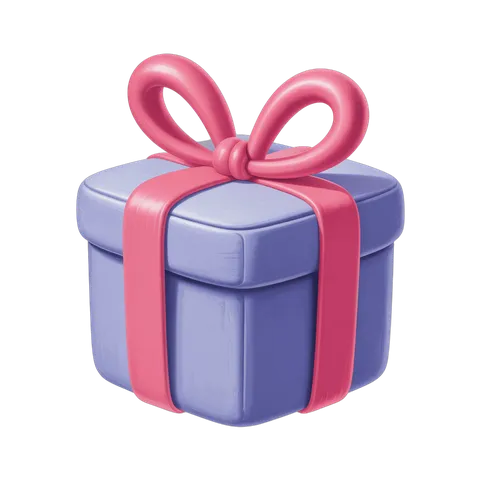 3d cartoon gift box with pink ribbon and bow for birthday celebration presentation PNG