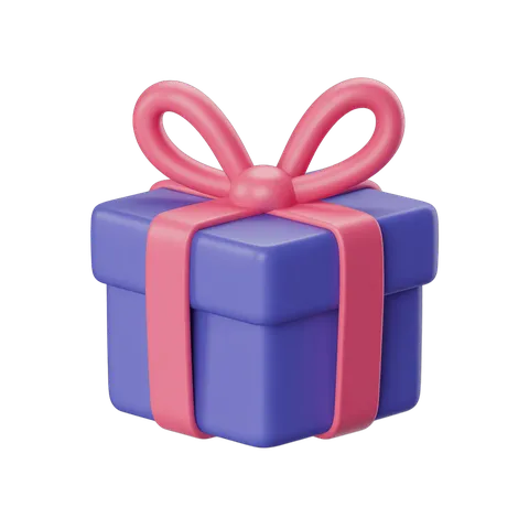3d cartoon gift box with pink ribbon and bow for birthday celebration presentation design PNG