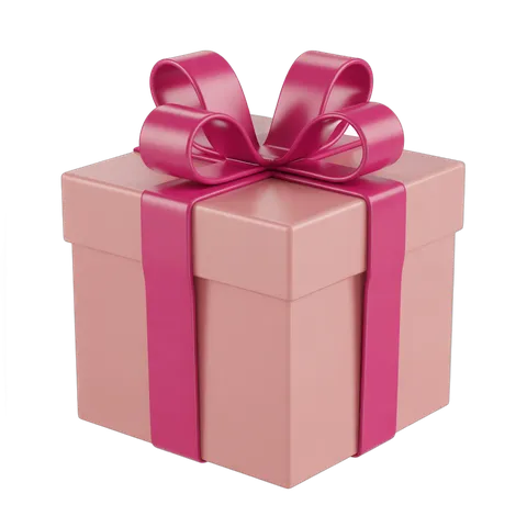 3d cartoon gift box with pink ribbon and bow for valentine's day celebration PNG
