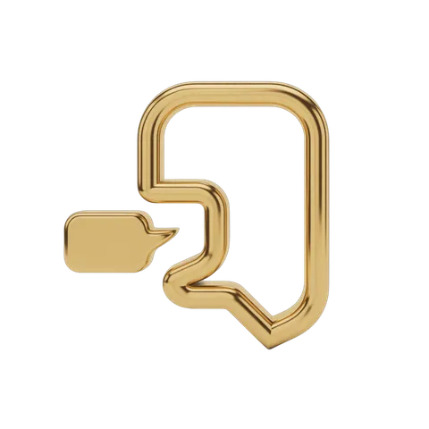 3d cartoon gold speech bubble icon with sound wave for presentations and social media graphics PNG