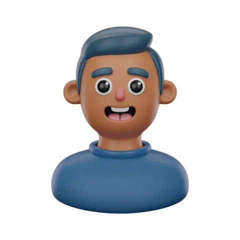 3d cartoon man surprised expression isolated transparent background clipart graphic element PNG
