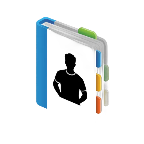 3d cartoon person silhouette inside open colorful folder icon isolated transparent background PNG