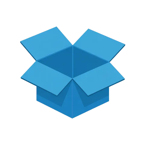 3d cartoon rendering of an open cardboard box for delivery shipping packaging design PNG