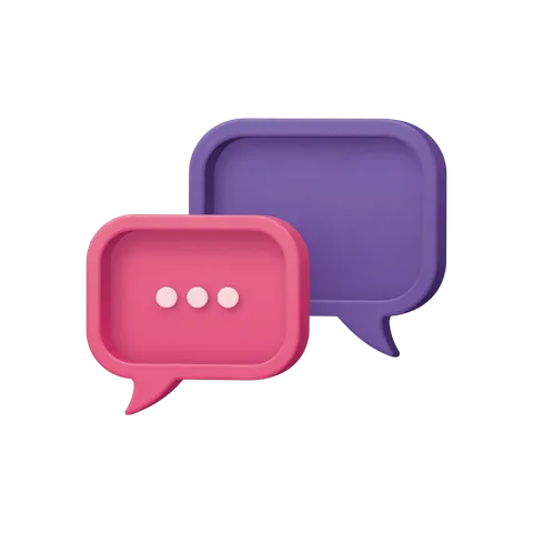 3d cartoon speech bubble conversation clipart for presentations and social media graphics PNG