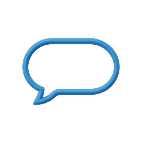 3d cartoon speech bubble graphic element for presentations and social media designs PNG
