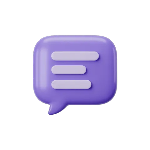 3d cartoon speech bubble graphic element for presentations and social media designs PNG