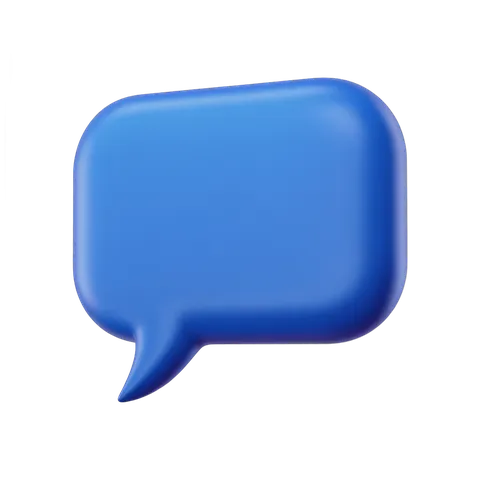 3d cartoon speech bubble graphic element for presentations and social media content PNG