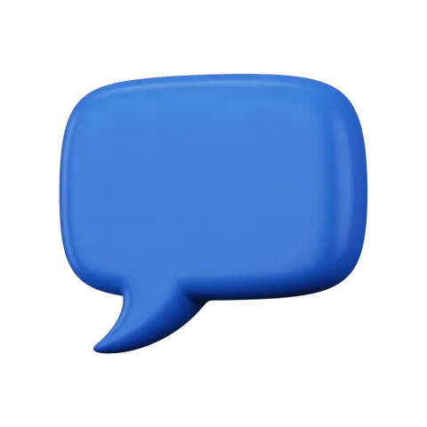 3d cartoon speech bubble graphic element for presentations and social media content PNG