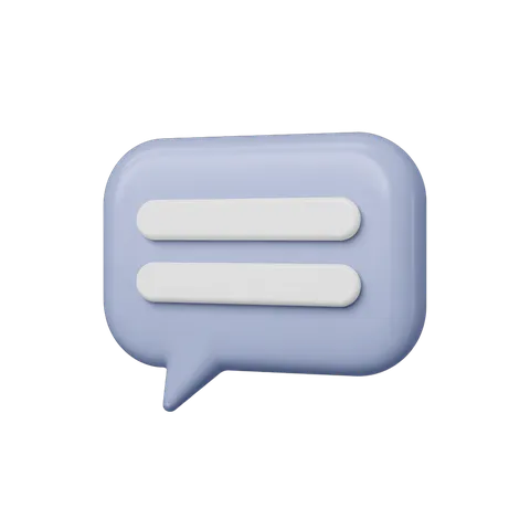 3d cartoon speech bubble graphic element for presentations and social media content PNG