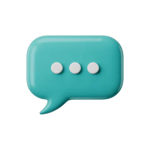 3d cartoon speech bubble graphic element for presentations and social media designs PNG
