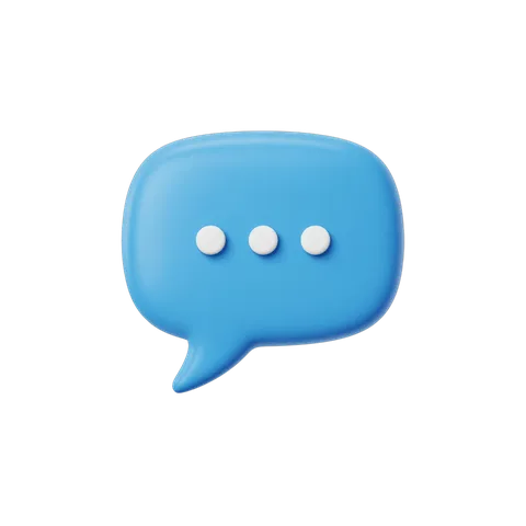 3d cartoon speech bubble graphic element for presentations and social media content PNG