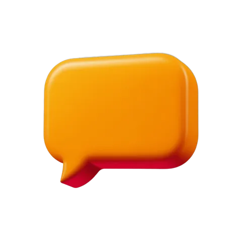 3d cartoon speech bubble graphic element for presentations and social media designs PNG