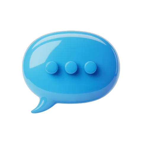 3d cartoon speech bubble icon for chat message graphic design and app interface PNG