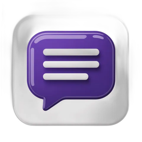 3d cartoon speech bubble icon with three horizontal lines for messaging app design and user interface PNG