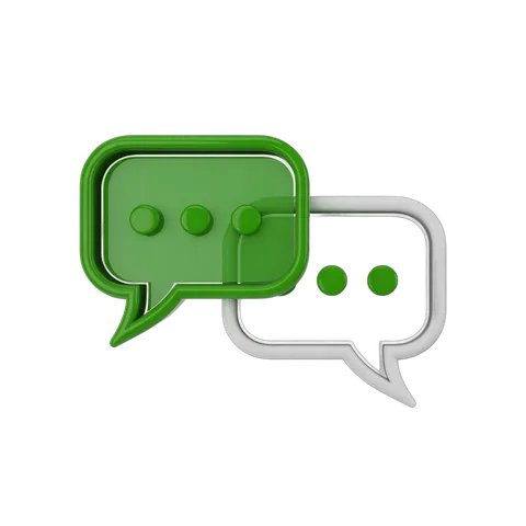 3d cartoon speech bubble icons for communication design and messaging graphics PNG