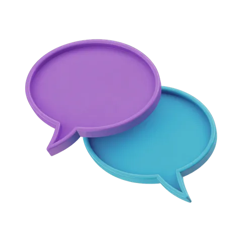 3d cartoon speech bubble icons set for conversation graphic design projects PNG
