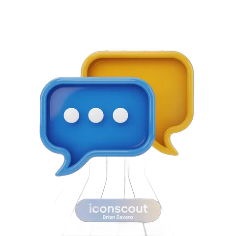 3d cartoon speech bubble icons set for digital communication design projects PNG