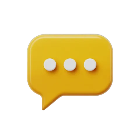 3d cartoon speech bubble with dots for conversation or dialogue design PNG