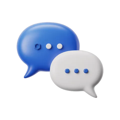 3d cartoon speech bubbles graphic element for communication design projects PNG
