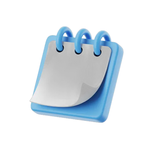 3d cartoon spiral notebook icon for digital design and presentation graphics PNG