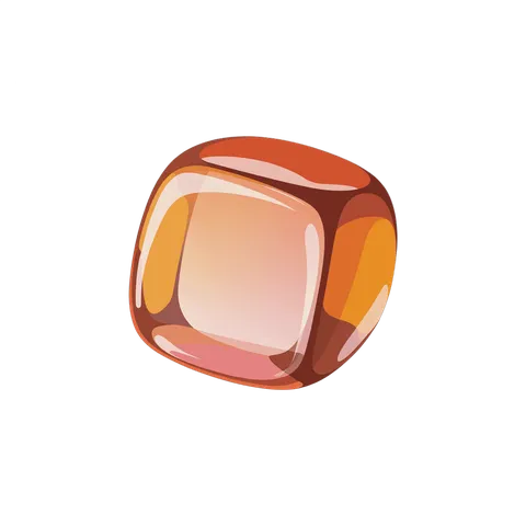 3d cartoon style smooth transparent red transparent gemstone clipart for graphic design projects PNG
