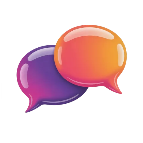 3d cartoon style speech bubble illustration for conversation design and communication graphics PNG