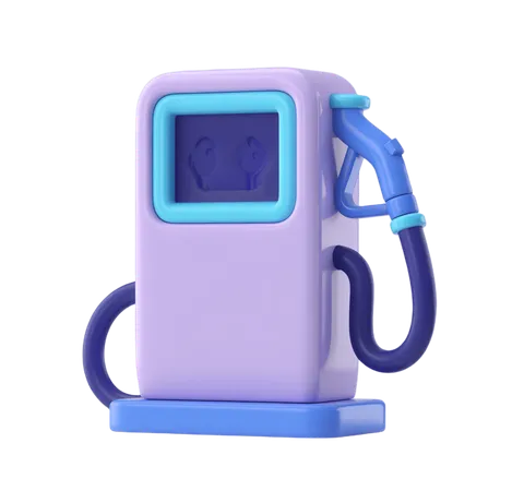 3d electric vehicle charging station icon for app interface and website design PNG