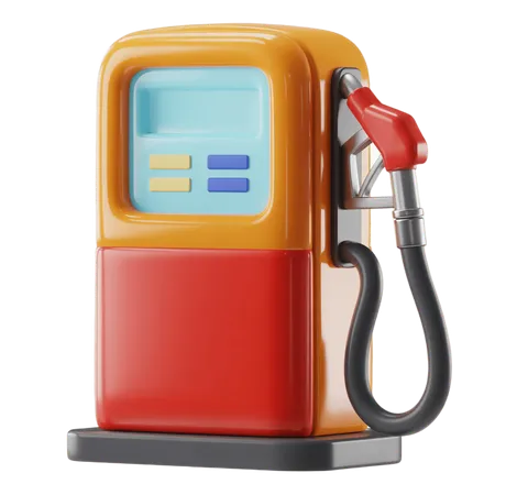 3d gas pump station digital icon with price display for website app interface design PNG