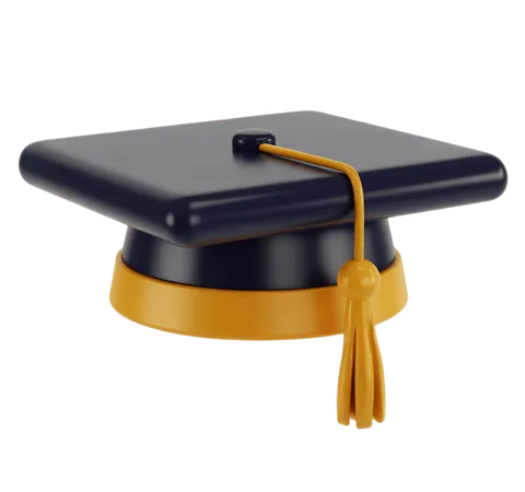 3d graduation cap icon for academic achievement awards diplomas ceremonies PNG