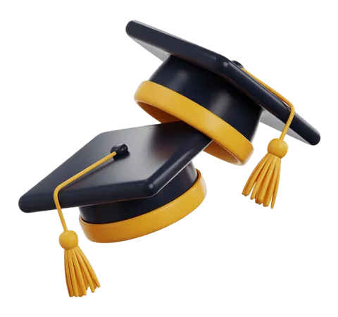 3d graduation cap icon with tassel for academic celebration and diploma ceremony design PNG