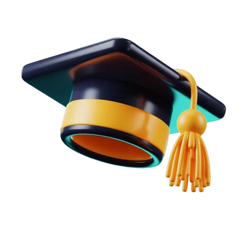 3d graduation cap icon with tassel for academic celebration and diploma ceremony designs PNG