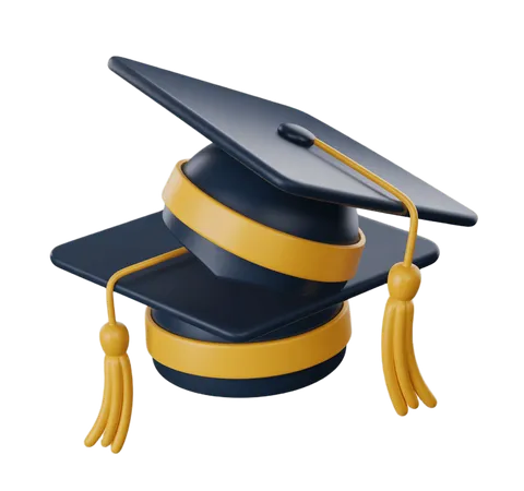 3d graduation cap icon with tassel for academic celebration and diploma ceremony designs PNG