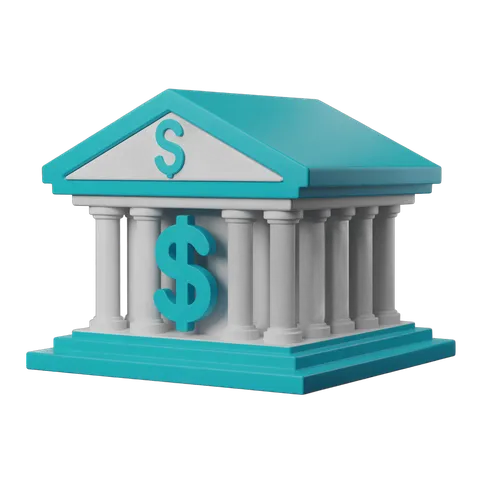 3d money temple illustration with dollar symbol for financial business presentations and branding PNG