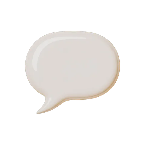 3d rendered isolated transparent speech bubble graphic element for presentations and designs PNG