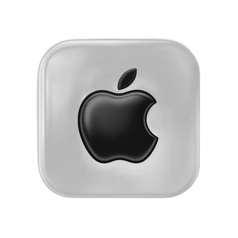 Apple logo icon isolated on transparent background for branding and app design PNG