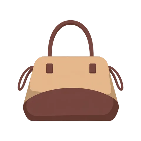 Beige and brown two tone handbag clipart for fashion ecommerce website and product catalogs PNG