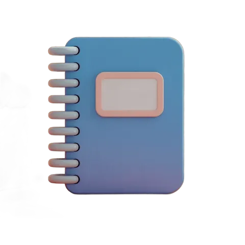 Blue spiral bound notebook with pink cover clipart for presentations and designs PNG