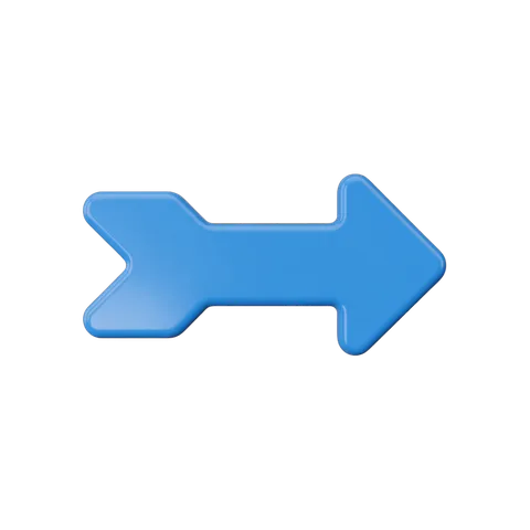 Bright blue directional arrow clipart for presentations web graphics and user interface design PNG