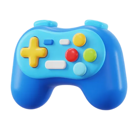 Bright colorful game controller clipart for digital presentations and app icons PNG