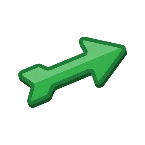 Bright green 3d arrow graphic element for presentations business infographics and web design PNG