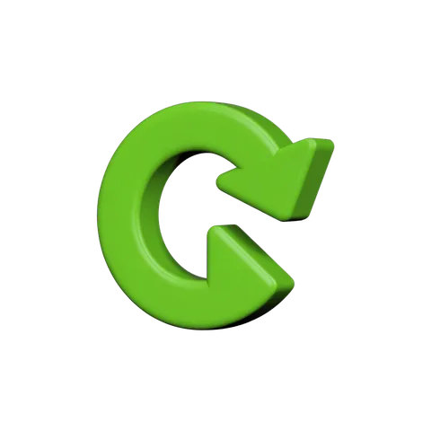 Bright green 3d letter g with arrow pointing right isolated clipart for presentations and web graphics PNG