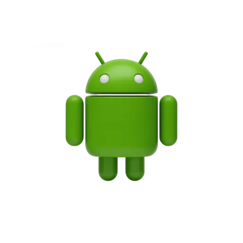 Bright green android robot mascot icon for mobile app technology branding and digital marketing PNG