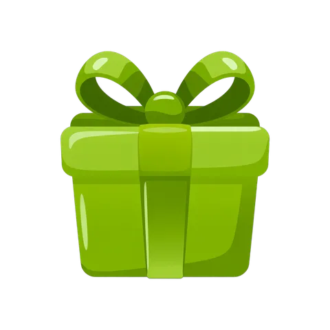 Bright green gift box with bow for eco friendly gift wrapping and sustainable holiday promotions PNG