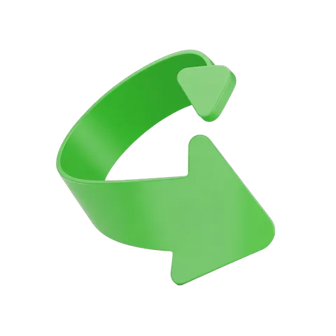 Bright green recycling arrow symbol for eco friendly business presentations and marketing materials PNG