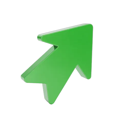 Bright green upward arrow isolated clipart for presentations business growth and success graphics PNG