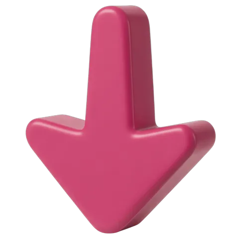 Bright pink 3d download arrow icon isolated on transparent background for web design and app interfaces PNG