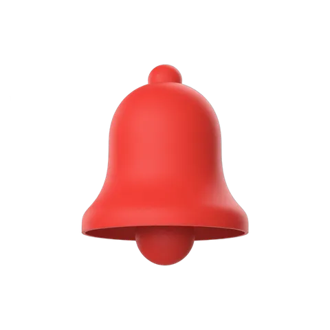 Bright red isolated bell graphic element for notifications alerts and alerts icons PNG