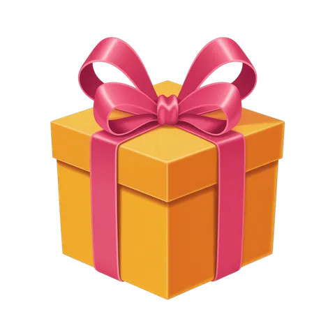 Bright yellow gift box with pink ribbon for birthday celebration presentation design PNG